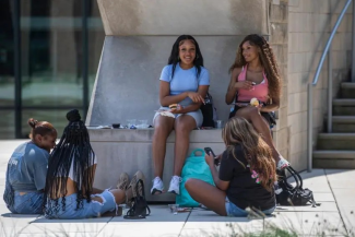 students outside