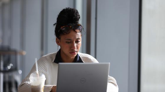 someone on laptop
