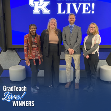 gradteach live winners on stage