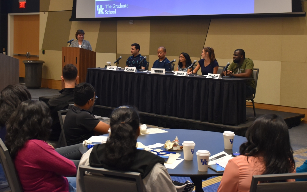 Angela Garner of the Graduate School and CESL Moderates a Panel During the Fall 2018 International TA Orientation